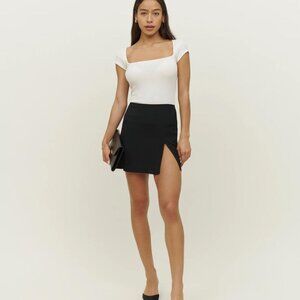 Reformation Women's Black Mini Skirt w/ Slit
